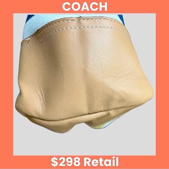 COACH F30041 Hadley Multistripe Canvas/Leather Medium Size Tote Bag EUC - Picture 8 of 12